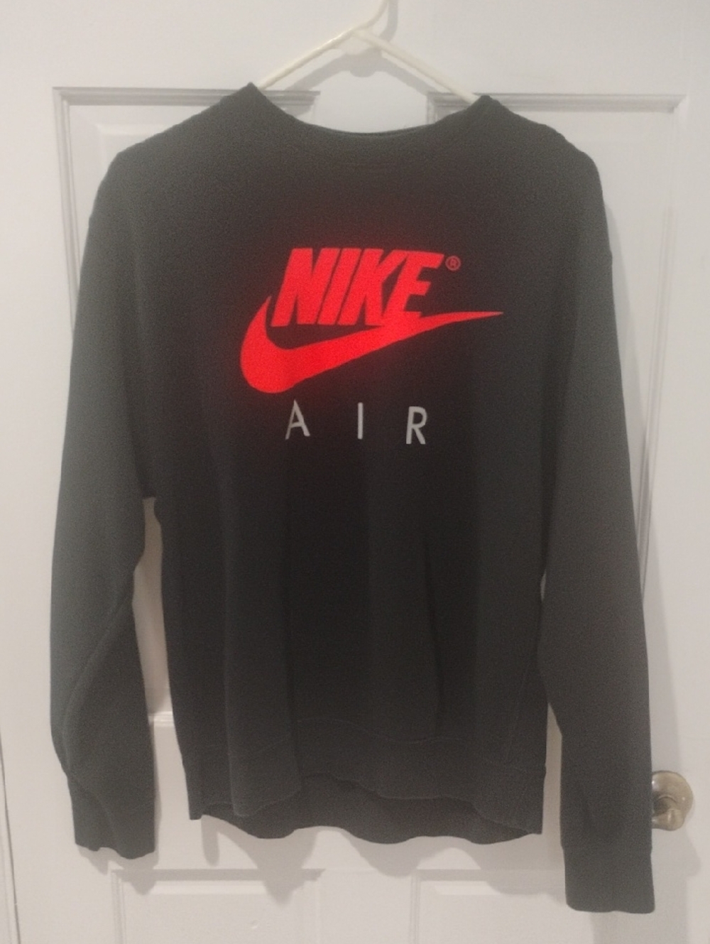 Nike Black Crewneck Sweatshirt with Red Logo